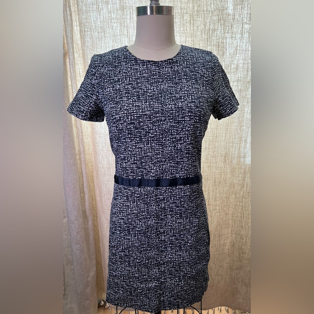 GAP Black and White Textured Dress